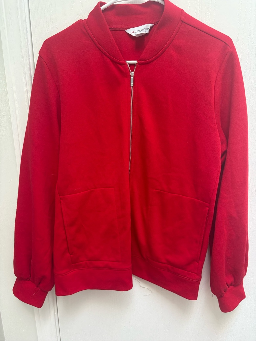 Liz Claiborne Men's Bright Red Zip Bomber Jacket